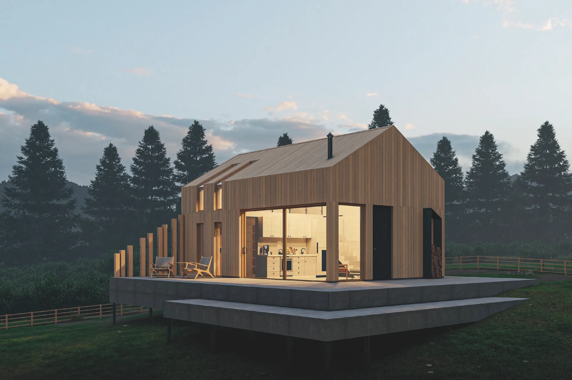 Zweigeschossiges Haus 53 m²